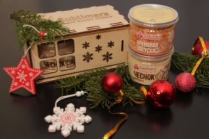 Набор №3 Сублимированные чеснок и хреновая закуска - Сублимера в подарочной коробке